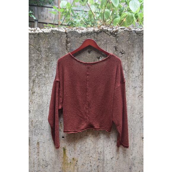 Urban Outfitters Out From Under Textured V-Neck Sweater – Rust – Size S - Picture 2 of 4